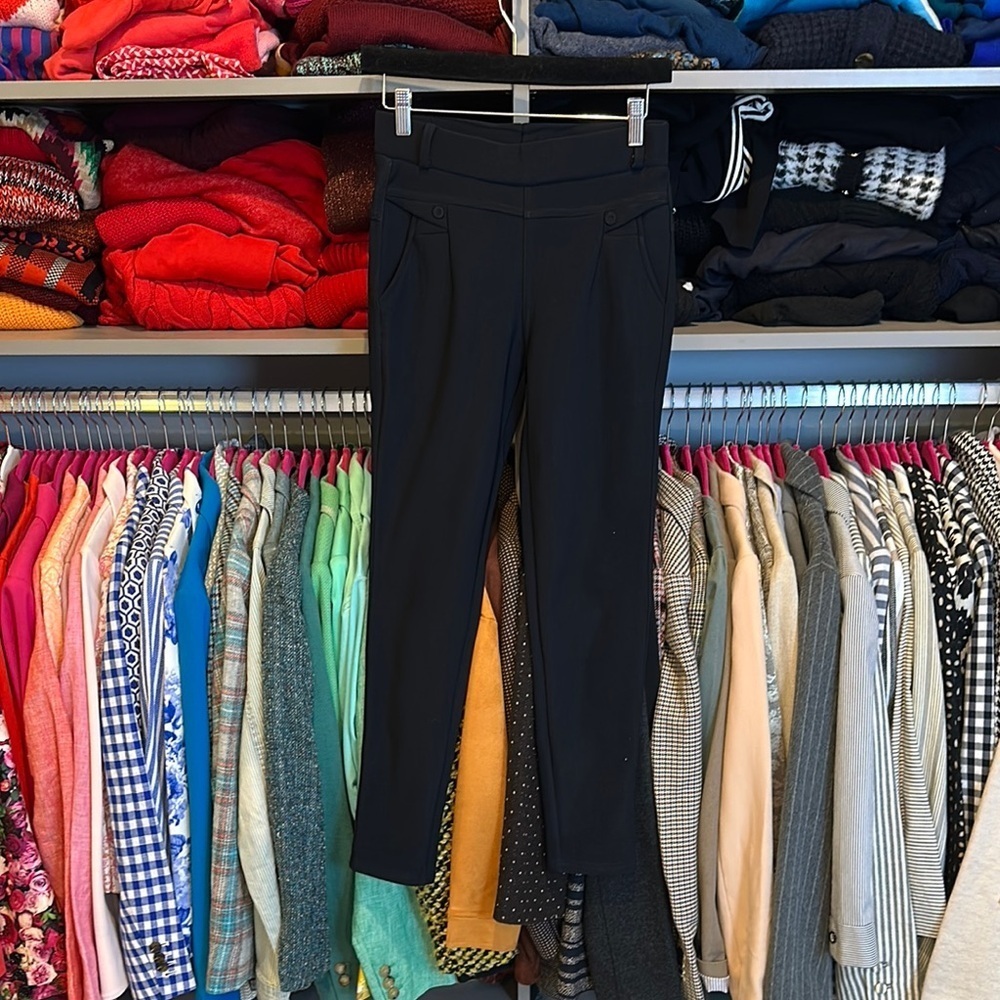 Unbranded black 2 pocket fleece lined pull on skinny pants size XS